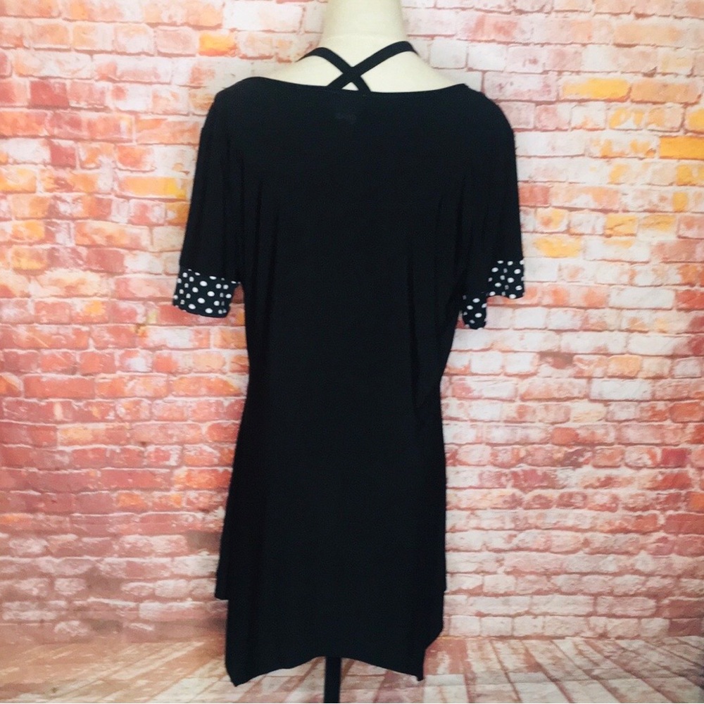 Black and White Polka Dot Women's TopCozy Collections Black and White Tunic - Picture 5 of 9